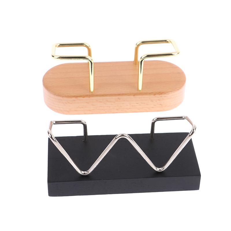 Desk Wooden Business Card Display Stand Wood Business Card Holder For Postcard Holder For Office Home Desktop