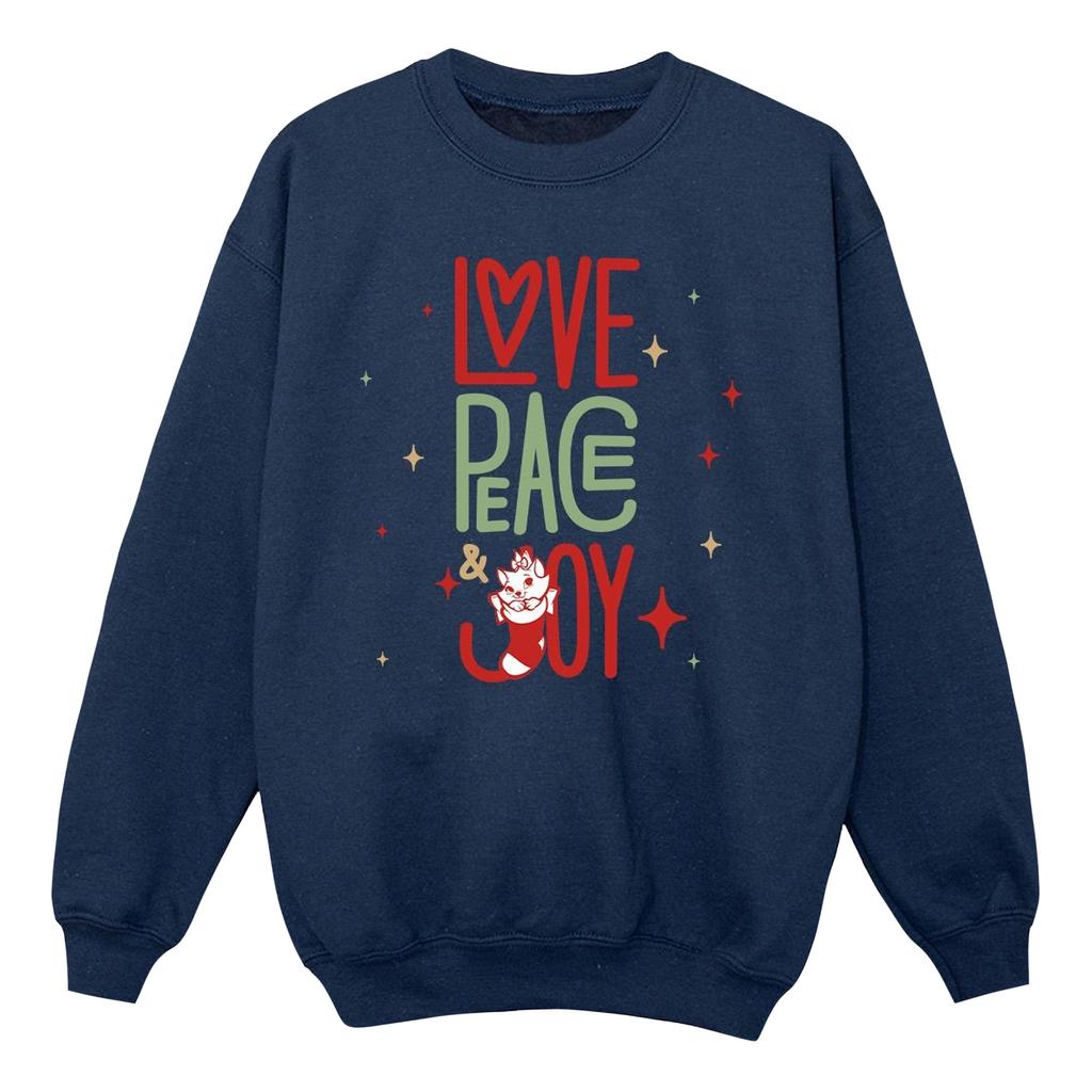 Disney Girls The Aristocats Marie Love Peace Joy Sweatshirt