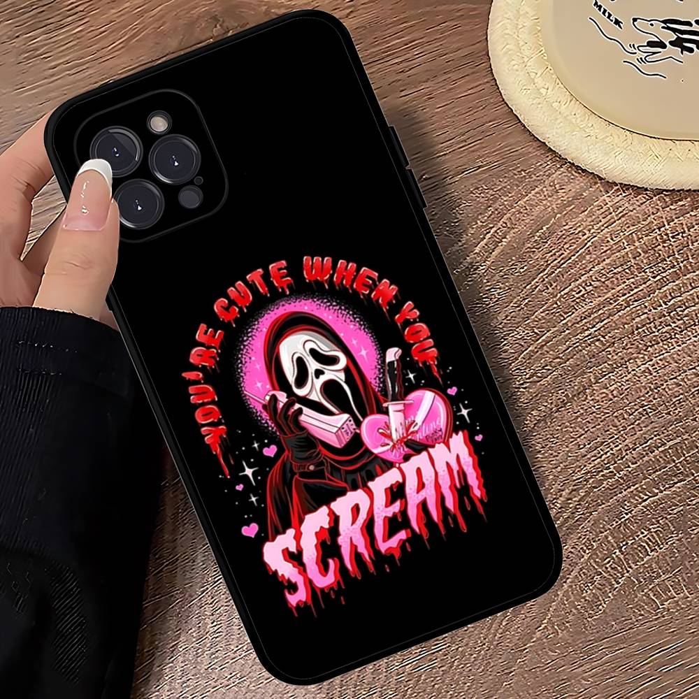 Ghost Face Art Scream Phone Case For IPhone 16 17 Air 15 14 13 12 11 Pro Max 16E Plus Fundas