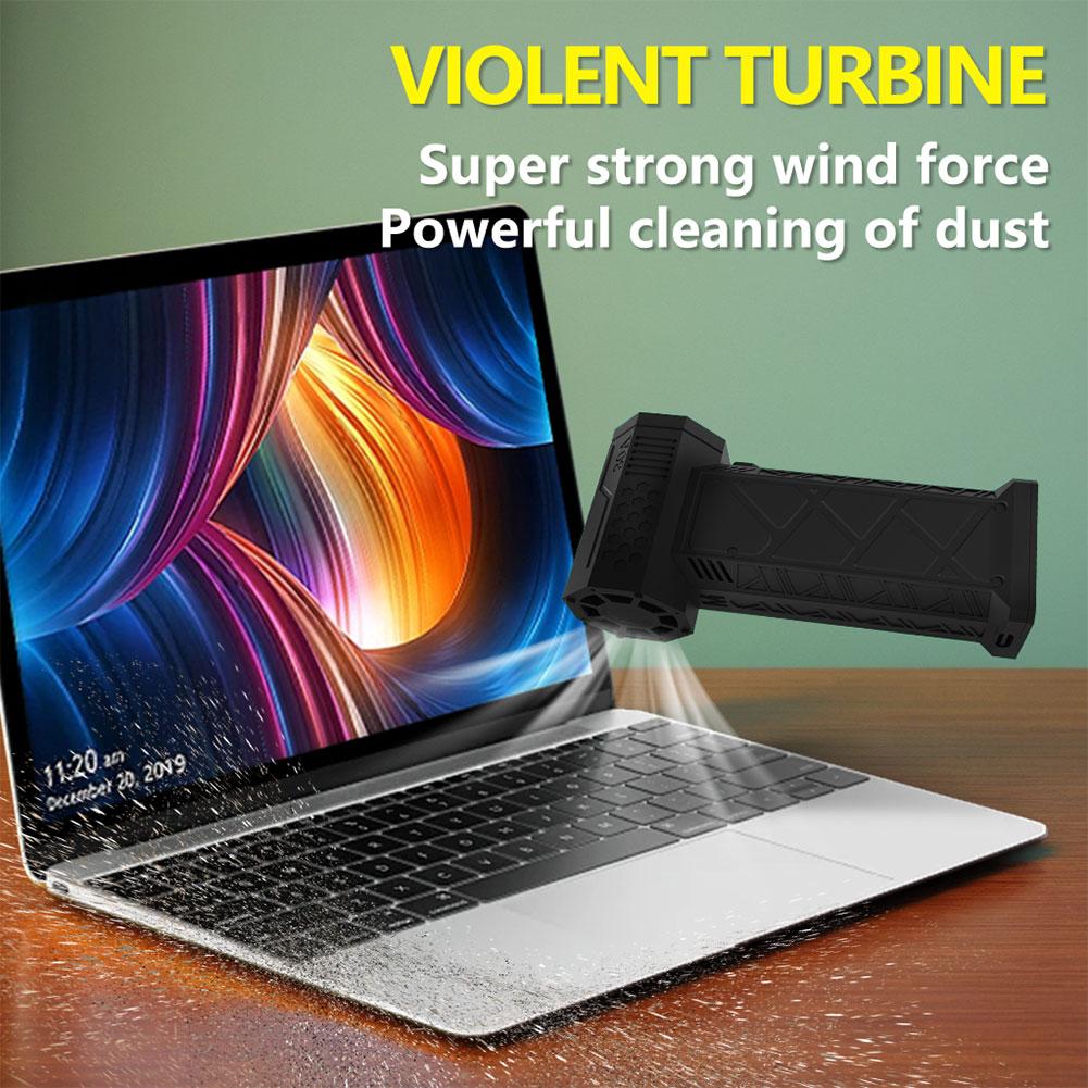 130000 RPM USB Rechargeable Turbo Violent Fan Brushless Motor Mini Fan Air Duster for Car Cleaning Camping