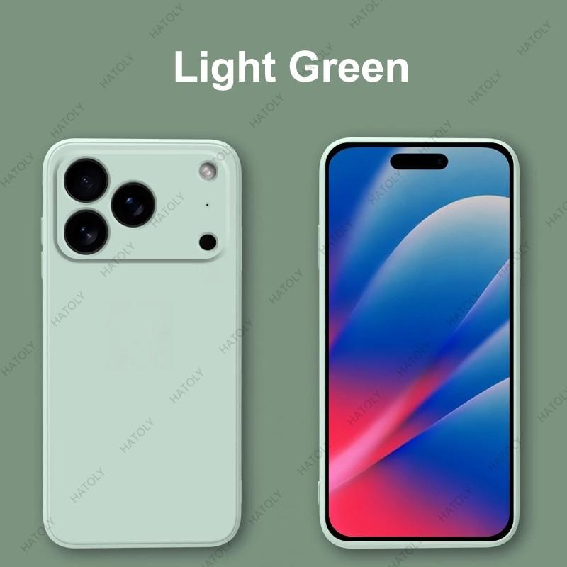 

Для iPhone 17 Pro TPU Чехол Жидкий Силиконовый Чехол Для iPhone 17 17 Pro 17 Pro Max Чехол Ударопрочный Защитный Чехол iPhone 17 Max iPhone17 Pro Max светло-зеленый
