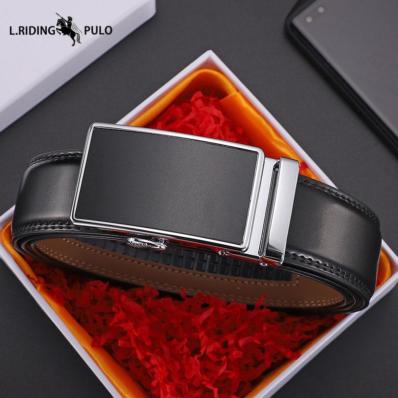 Pánský opasek vysoké kvality Pravá kůže Automatická přezka Hovězí opasek Opasek pro mladé muže