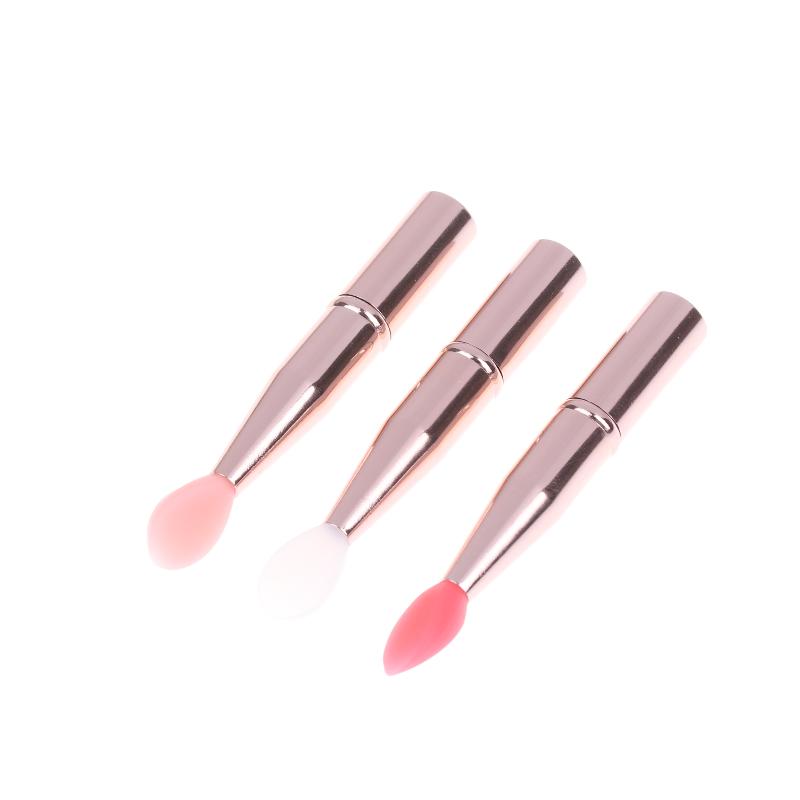 1Pcs Multifunctional Silicone Lip Brush Portable With Cover Keychain Dustproof Lipstick Lipstick Brush Eye Shadow Brush