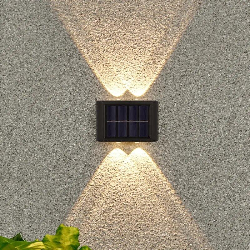 Courtyard Wall Decorative Lights Household Outdoor Lighting Luminaires Solar Convex Mirror Up And Down Light Wall Lamps