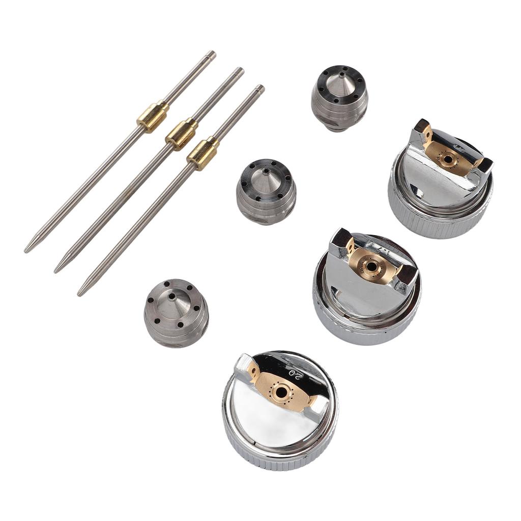 3 Sett Nål Væskedyse Lufthette Sett H 827 1.4 1.7 2.0mm Stabil Ytelse Messing Plast Væskespiss Størrelse Oppsett