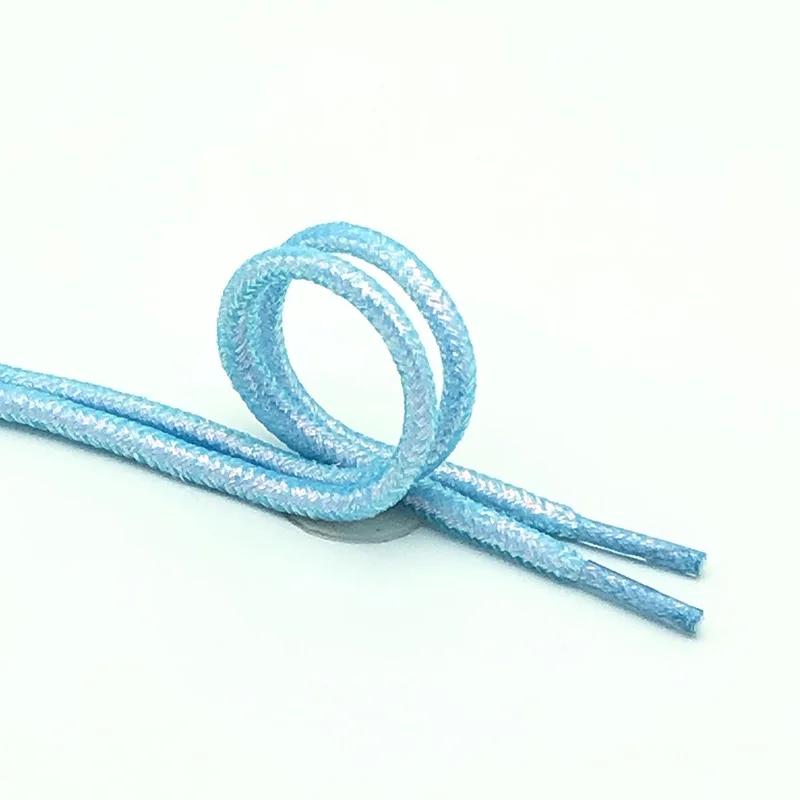 Round Shiny Metallic Glitter Shoelaces Gold Silver Silk Shoe Laces Canvas Casual Colorful Gradient Sneakers Shoelace