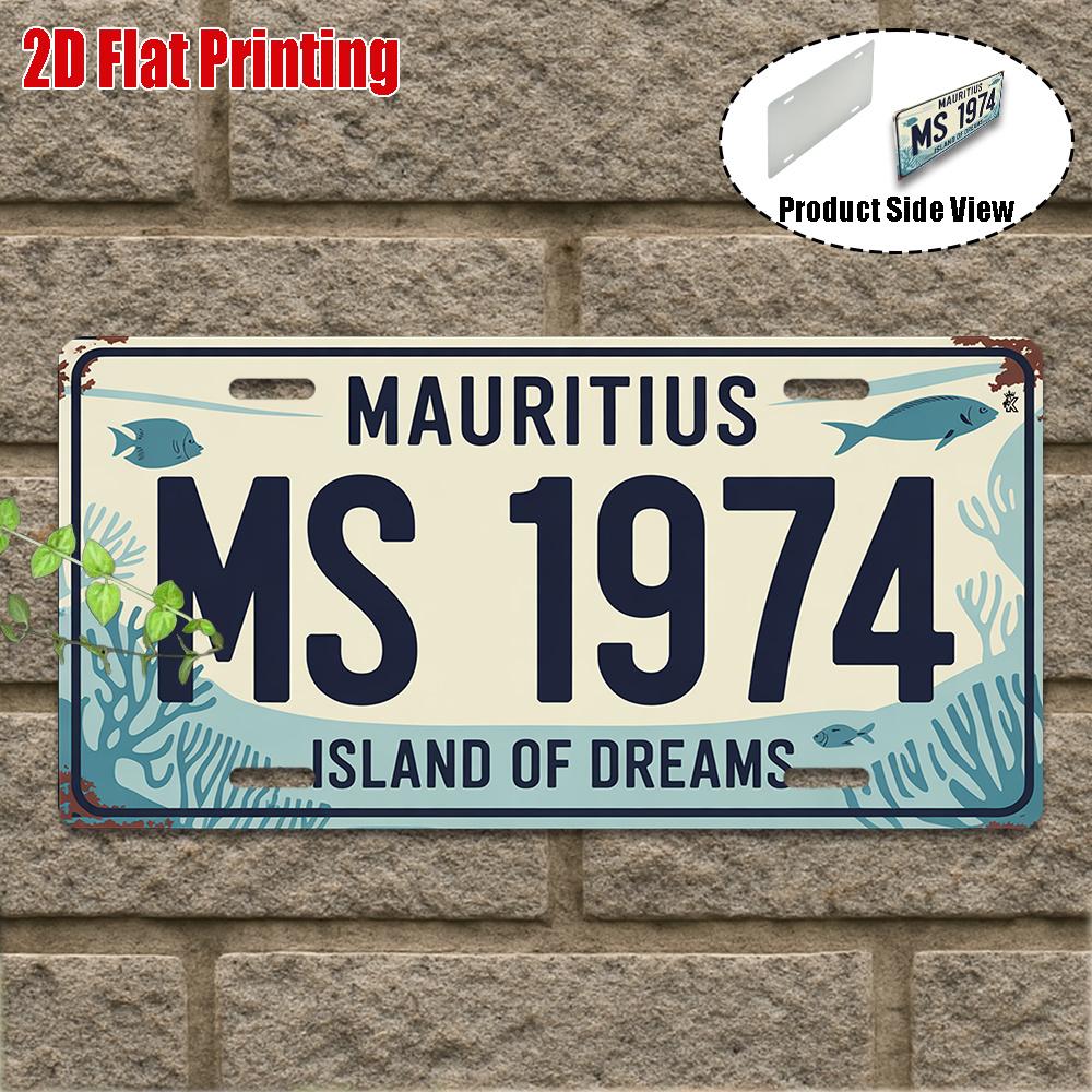 

Vintage Mauritius MS Island of Dreams Marine Life Aluminum Tin Sign Wall Art Decor for Garage Bar Man Cave D Flat Printing 15x30cm(5.9x7.8inch)