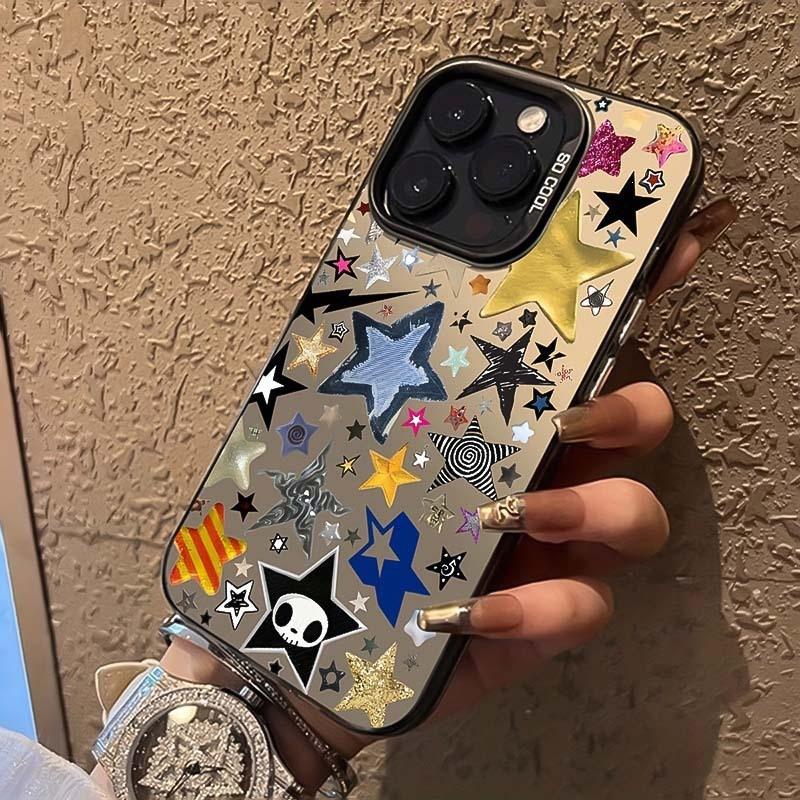 Doodle stars for Apple 16promax mobile phone case iPhone15Pro/14/13 creative 12/11 personality