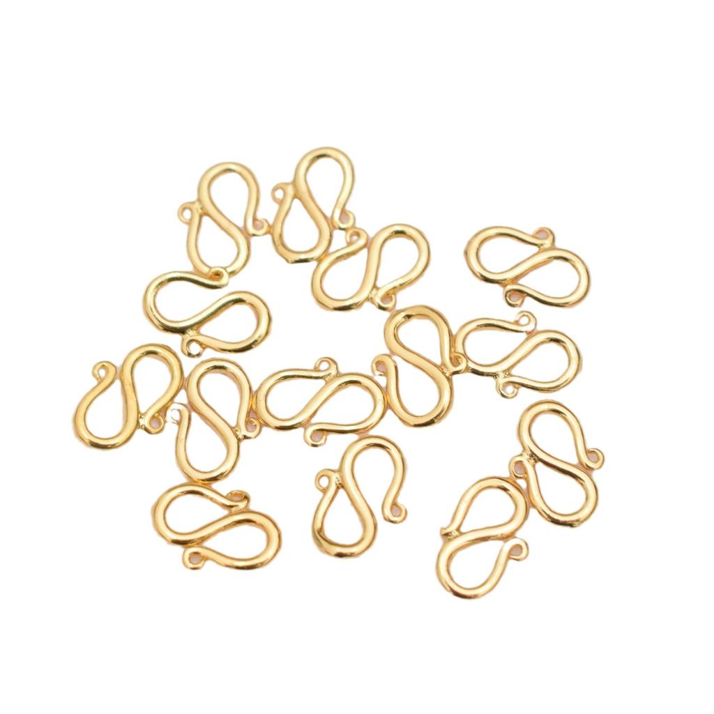 10pcs Non-Fading 24K Vacuum S Buckle W Buckle M Buckle Plus Ring Diy Jewelry Accessories Bracelet Necklace Anklet Connecting Buckle Copper Buckle