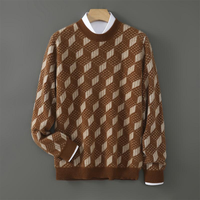 2025 Men's Autumn/Winter 100% Wool Jacquard Knit Sweater