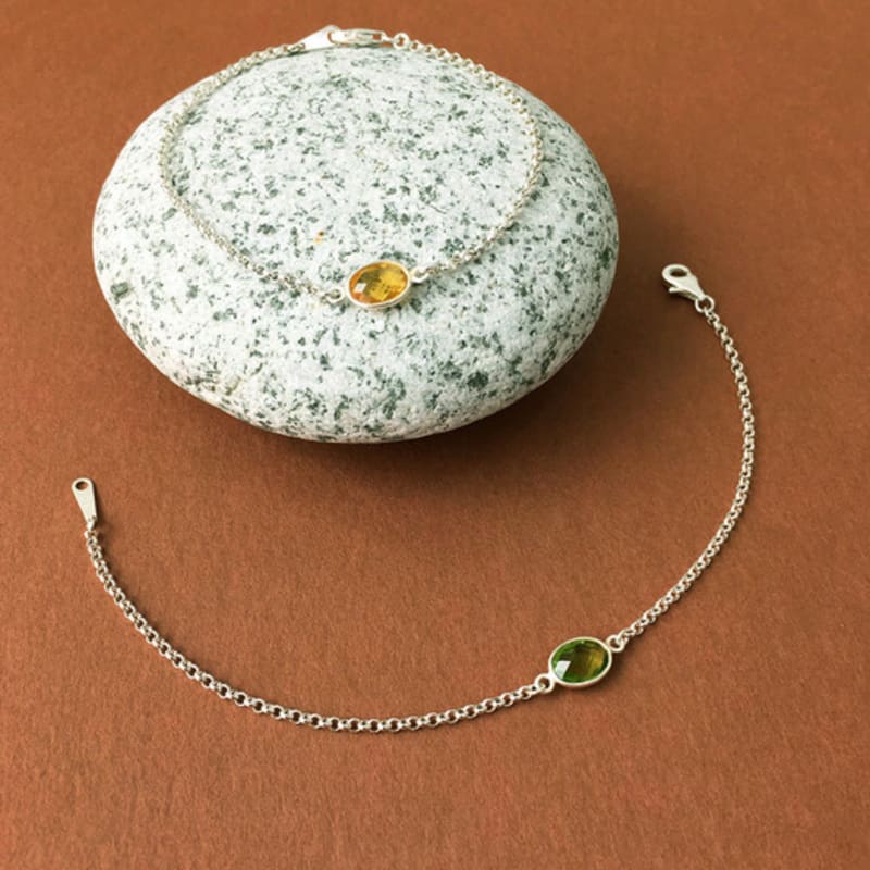 

SATTCHI GEMSTONE SILVER CHAIN yellow