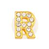 New Gold Letter Alphabet Shoes Charms Metal Button Rhinestone Crown Shoe Decorations Garden Shoes Accessories for Women Man 1PCS