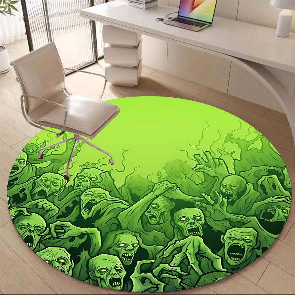 1PCZombie Swarm Office Round Area Rug, Mat Suitable For Office, Under Office Chairs Bedroom Living Room Home Decor, Room Deco