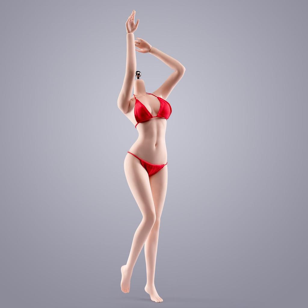 Scale Female Action Figure Slim Seamless Action Figure Flexible Female Figure Body Model with 5 Pairs of Detachable Hands 1/6 Body, 12-inch Body,