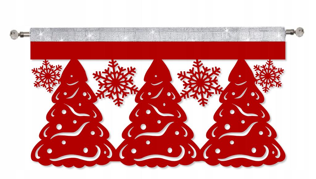Envelope CHRISTMAS TREES SNOWFLAKES pelmet curtain CHRISTMAS GLAMOUR 60x35