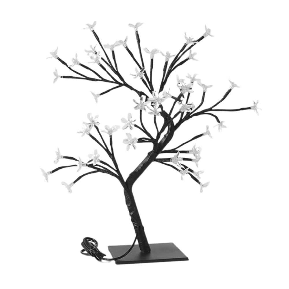18-Inch LED Cherry Blossom Bonsai Tree Lamp with 28 LEDs | Adjustable Branches | Corded Electric Decorative Night Light Gift (Blue Color)