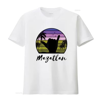 Mazatlan Mexiko Matchande Semester Souvenir Dam T-shirt Vit X Large vintage Tvättad grafisk Mångsidig Snygg Stretchig