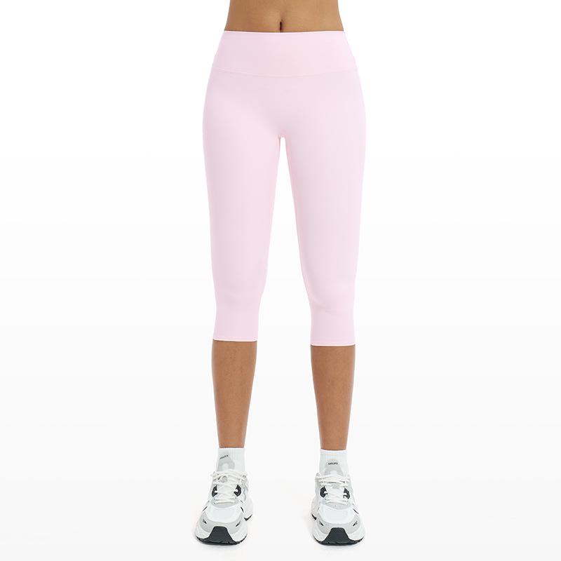 Capri do jogi z wysokim stanem unoszące pośladki: Damska odzież do biegania i fitnessu wyszczuplająca