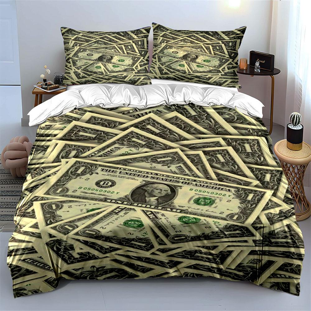 Dollar bills overlapping pattern. Bedding sets Duvet cover sets Duvet covers Pillowcases(1 * Duvet Cover 2 * Pillowcases without duvet insert)