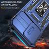 Armor Series For Motorola Moto G54 5G Case PC+TPU Kickstand Phone Cover with Slide Lens Protector