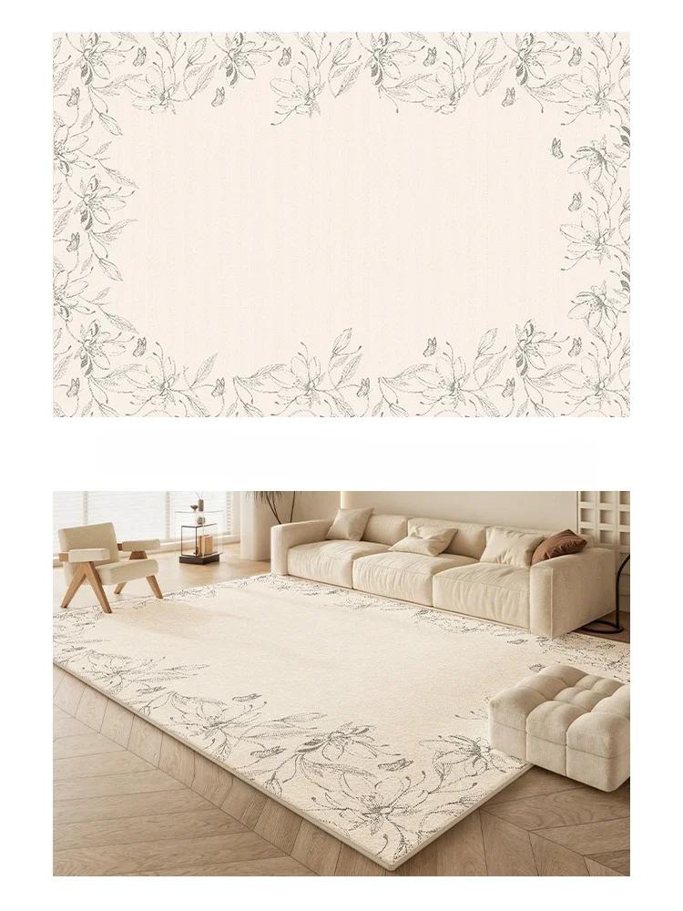 Log Texture Beige Forest Area Rug Modern Light Luxury Living Room Carpet Soft Machine Washable Bedroom Decorative Floor Mat