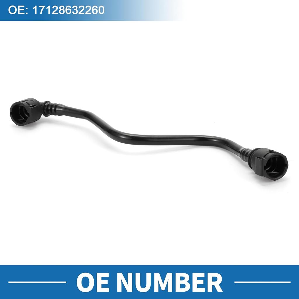 Radiator Hose No.17128632260 Engine Expansion Tank Overflow Pipe for BMW 530e 2018-2022 for BMW 530i 2017-2019 Plastic Black