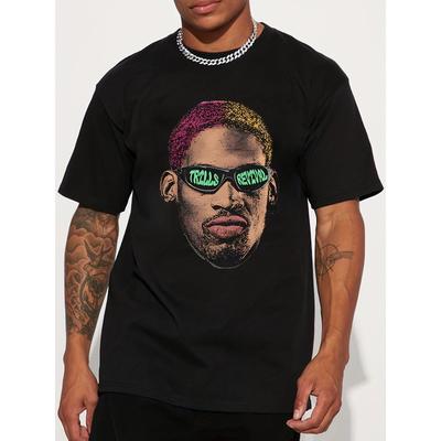 Trendy "Troll Revival" Print American Streetwear Design Graffiti Letter Print Short-Sleeve T-Shirt for Men, Perfect for High Street Outfits.