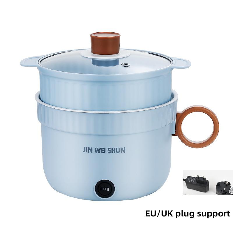 

Многофункциональная электрическая плита 1 шт., двухслойная общежитие, кастрюля для приготовления лапши, маленькая электрическая кастрюля, бытовая антипригарная сковорода EU синий