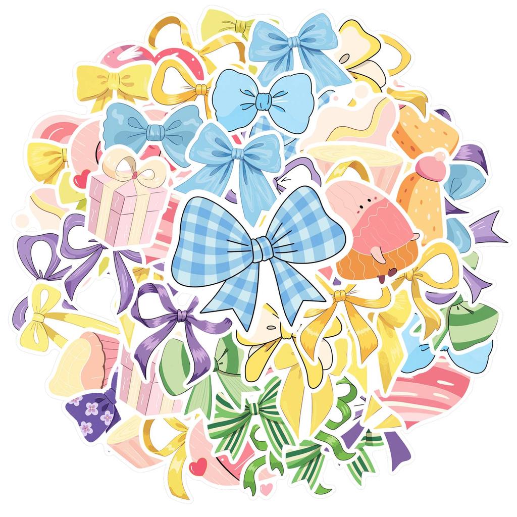 35pcs-50pcs Cartoon Hearts Stickers Whimsical Cupcakes Teacher Reward Stickers Sticker Pack For Suitcase Fridge Phone Luggage