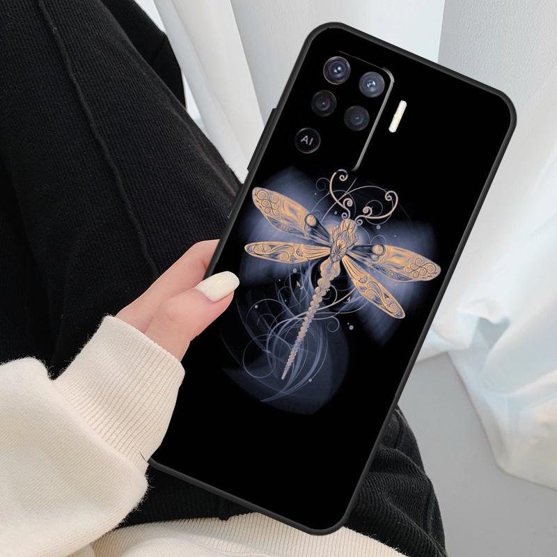 Buntes Libellen-Case für Oppo A17 A57 A77 A40 A78 A54 A74 A94 A76 A16 A96 A18 A60 A80 A38 A58 A98 A15 A5 Pro