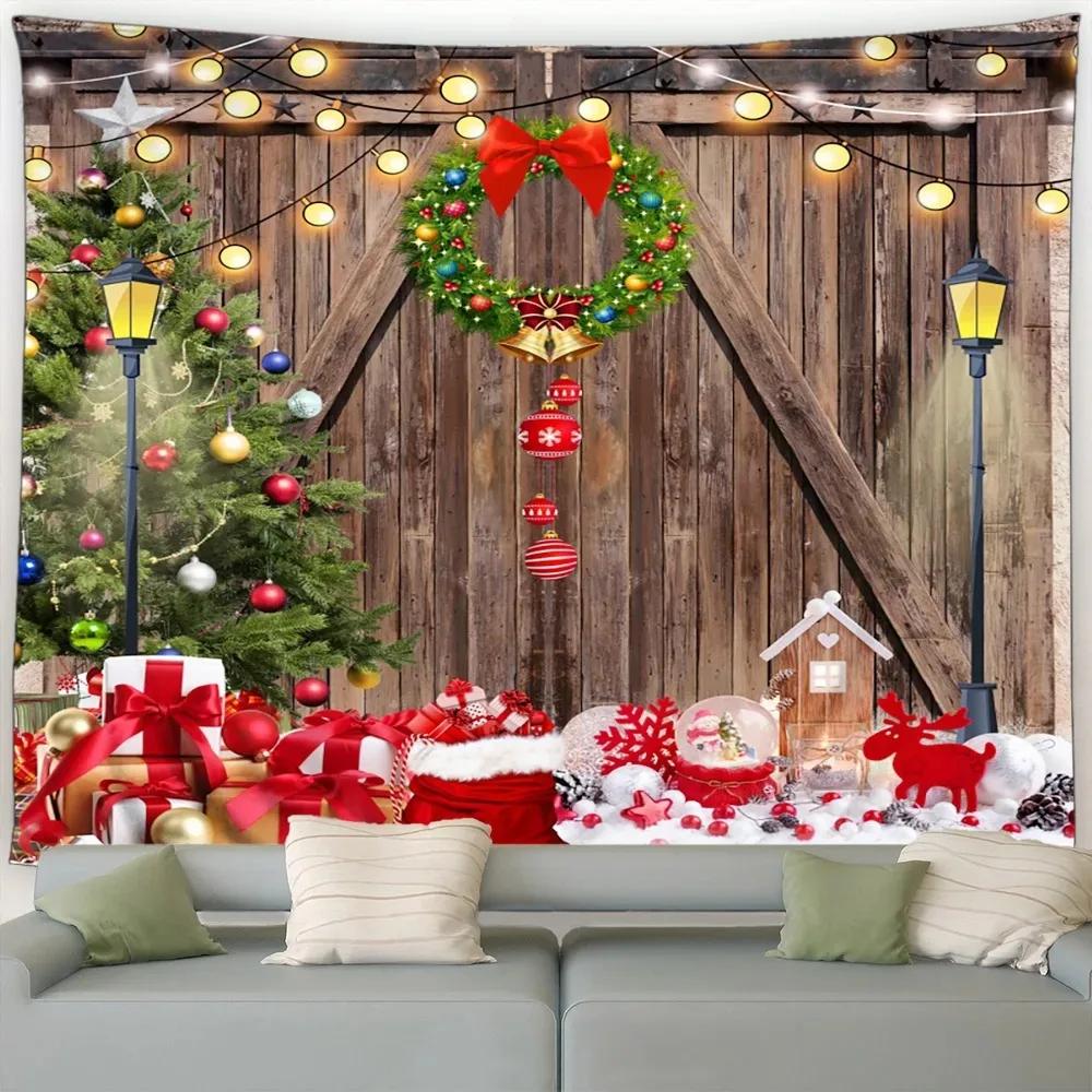 Christmas Tree Snowman Tapestry Bedroom Living Room Home Christmas Decoration Tapestry
