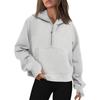 Popular European and American autumn and winter new hooded zipper thickened sweater top women