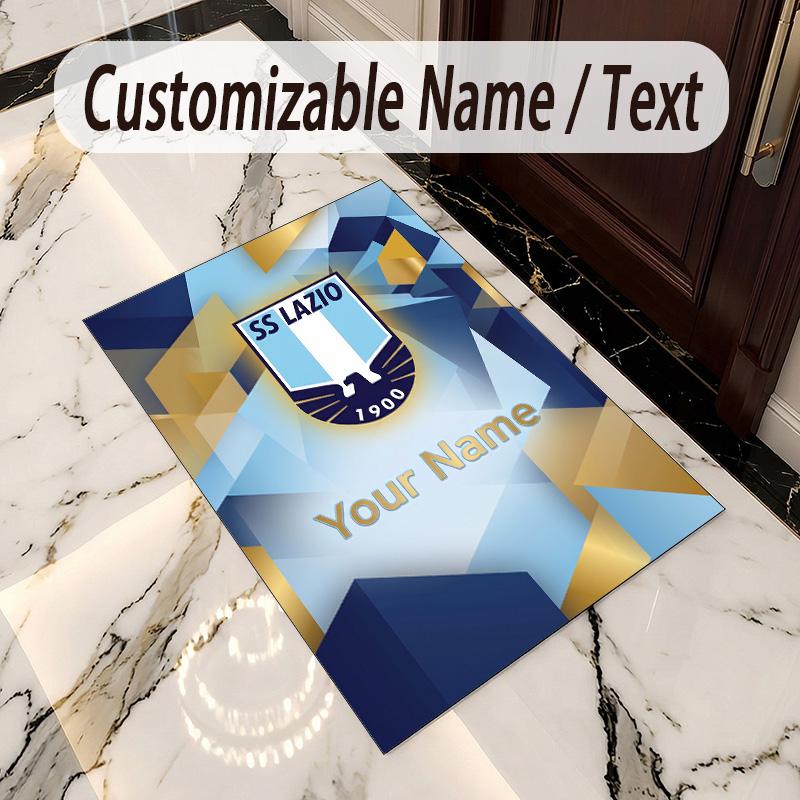Kristal Fluweel Tapijt Lazio FC Print Aangepaste Naam Tekst Vloermat Woondecoratie
