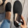 Ballet-style Flat Casual Walking Shoes New Round-toe Knitted Shoes Grandma-style Low-cut Slip-ons