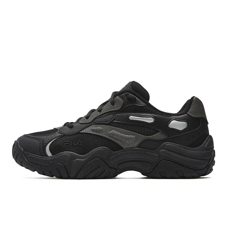 FILA KORAL Breathable Height Increasing Chunky Sneakers Women s Black Gray F12W612107F-BP 36.5