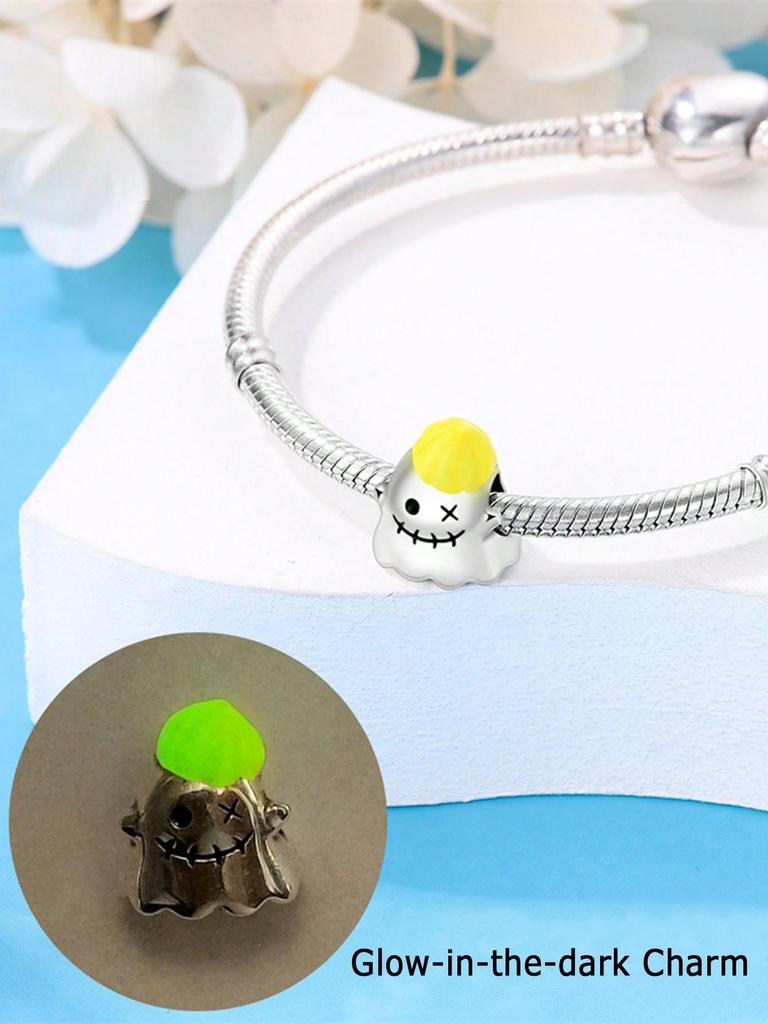 Charms Plata Copper Colors Halloween Ghost Pumpkin Beads Charm Pendant For Original Bracelet For Women Diy Jewelry Love Gift