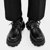 Thick soled Derby men's shoes Classic minimalist British style Business Party Wedding Black versatile youth adult Casual shoes