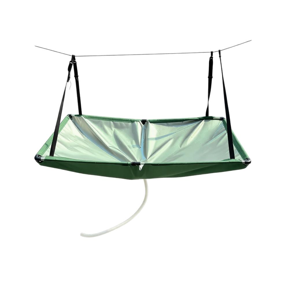 Bâche de Collecte d'Eau de Pluie, Pliable Portable avec Tuyau de 1m, Collecteur d'Eau de Pluie Extérieur pour Jardin Patio Camping-car, Économie (vert)