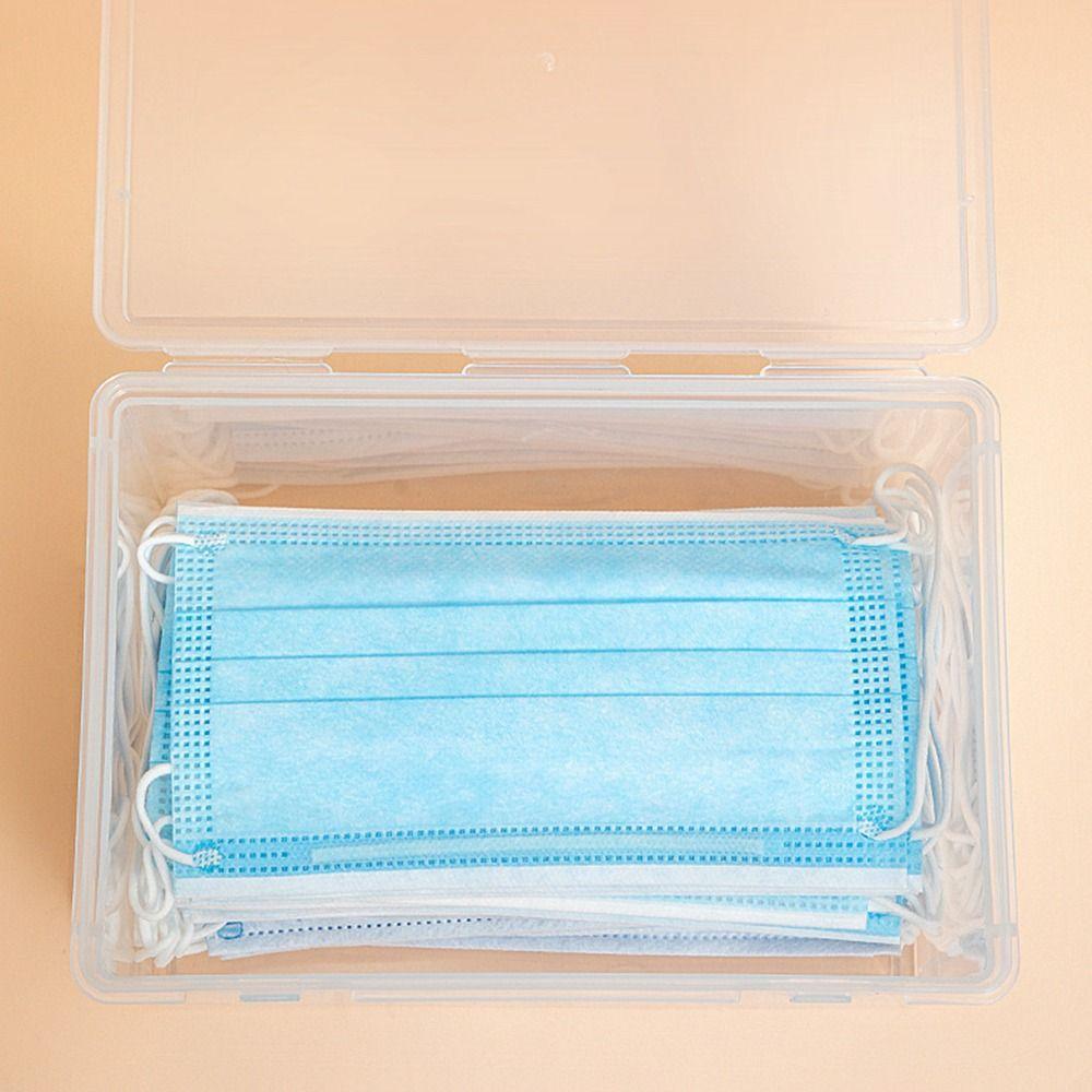 1Pcs Transparent Flip Box Thickened Drug Storage Mask Storage Box  Pill Jewelery Earrings Cosmetics