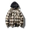Export Export Tail Order Gingham Hooded Shirt Men's Spring and Autumn American Retro Overalls Casual Shirt Jacket