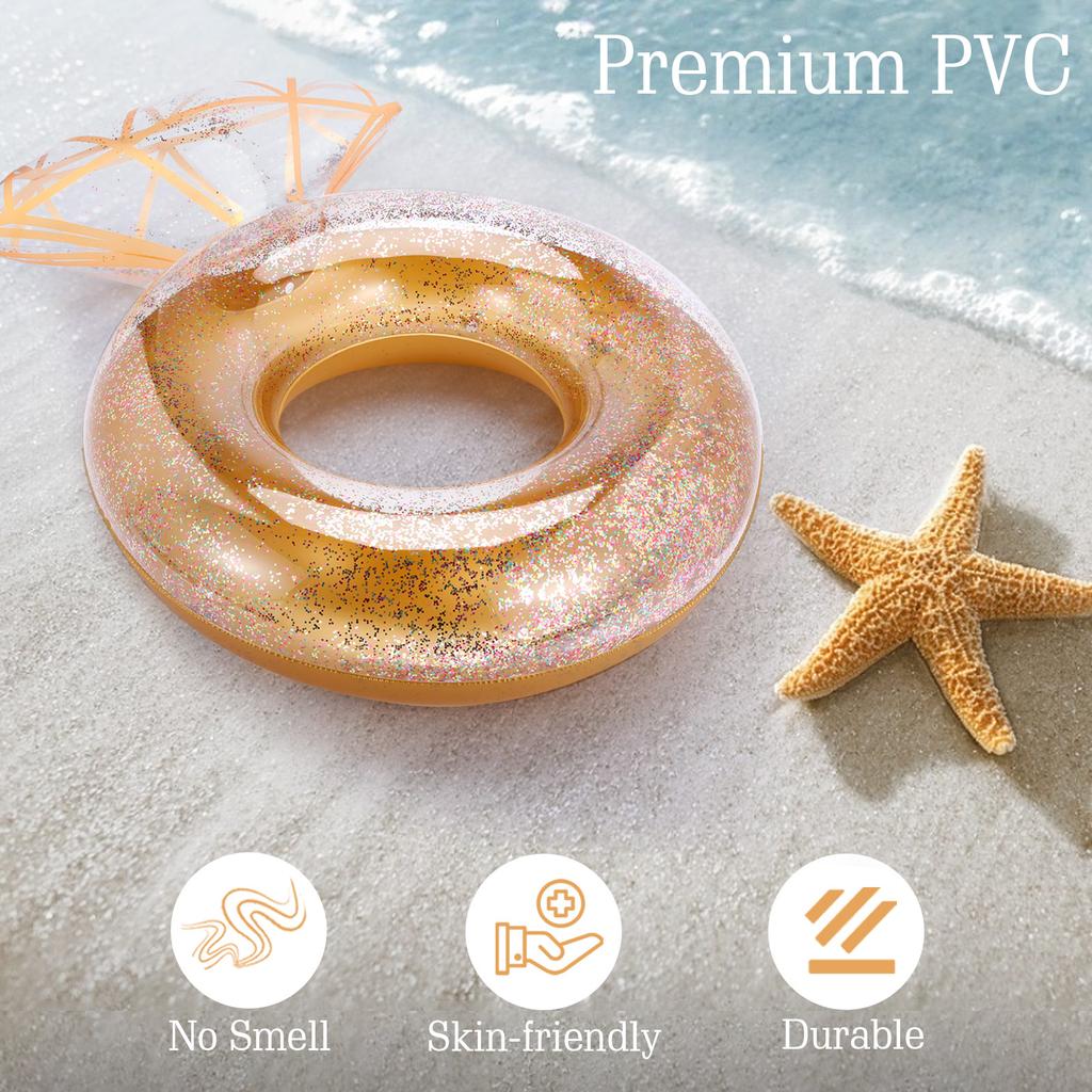 HeySplash Pool Floats Inflatable Diamond Ring Pool Float Arge Engagement Ring Floatie for Bachelorette Party Swim Tube Toy Raft