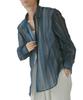 WEGO Sheer Long Korean Size Pattern 2 Men's Shirt, Sleeve, Oversized, Patterned, Top, Summer/Autumn Clothes, Style, Gift, Spring/Summer/Autumn/Winter,