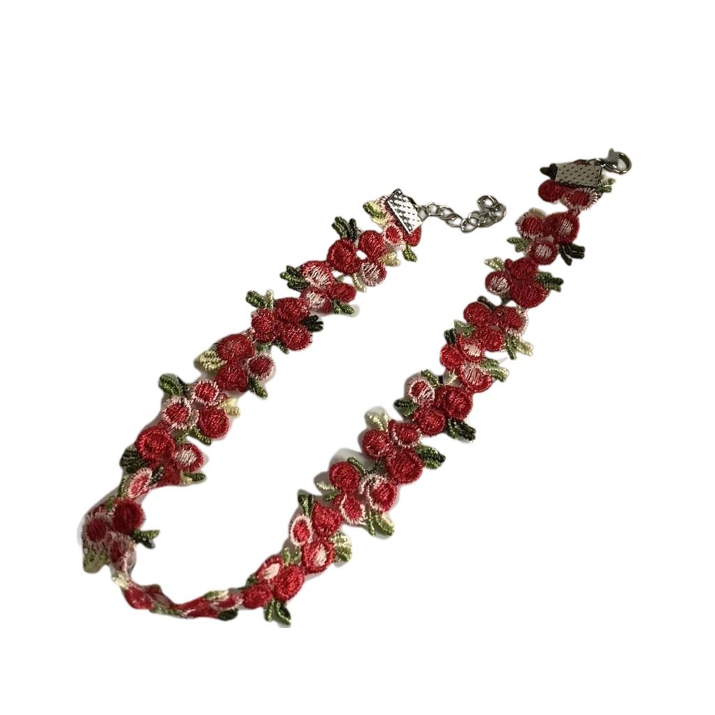 Women's Adjustable Lace Collar Necklace Elegant Neckband Choker Necklace Beautiful Embroidered Flower Neck Jewelry