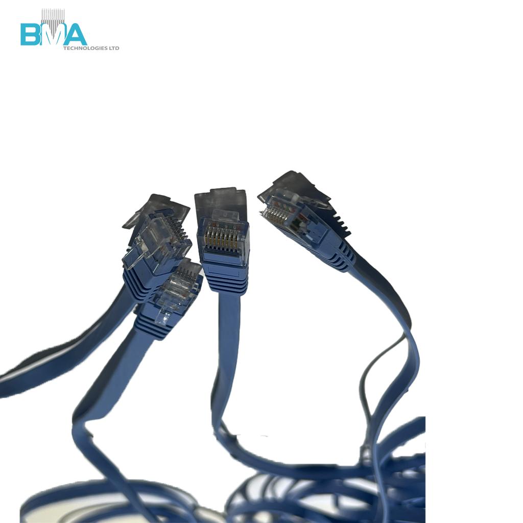 CAT5E UTP 8P8C RJ45 Cable 3M/9.84ft Blue Flat for Network & Data Transmission