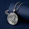 Ancient Greek Coin Muse Athena Pendant European and American Men's Retro Necklace Titanium Steel Hip Hop Pendant