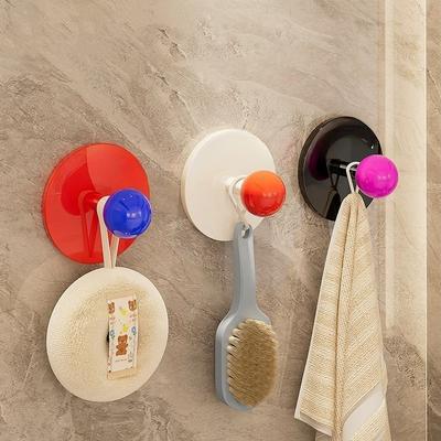 3Pcs Stable Self-Adhesive Wall Hooks - Colorful Modern Coat & Towel Hooks for Room Door