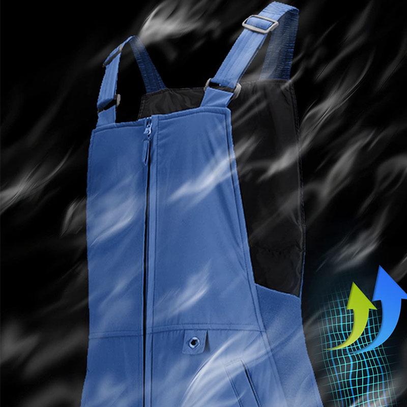 Unisex Waterproof Quick-Dry Ski Pants with Straps: Windproof, Warm, Thickened Outdoor Cotton Pants