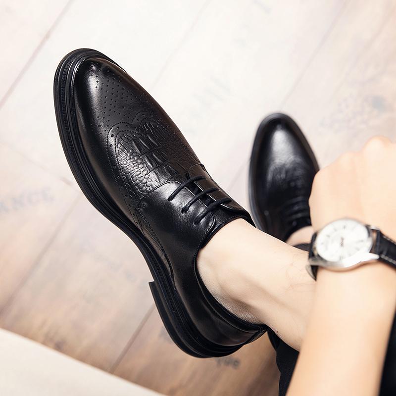 Fashion Brand Spring Autumn Men Dress Shoes Lace Up Casual Black Leather Shoes Men Loafers Luxury Wedding Party Male Shoes men