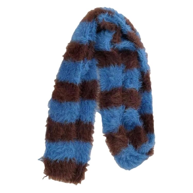 

Шарф 2000-х Тонкий Шарф Харадзюку Довгий Смугастий Шарф Універсальний На шию Фото На шию синій/кавовий