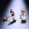 Hot Selling White Rabbit Earrings Blue Cute Animal Earrings Fashionable and Personalized Ear Accessories